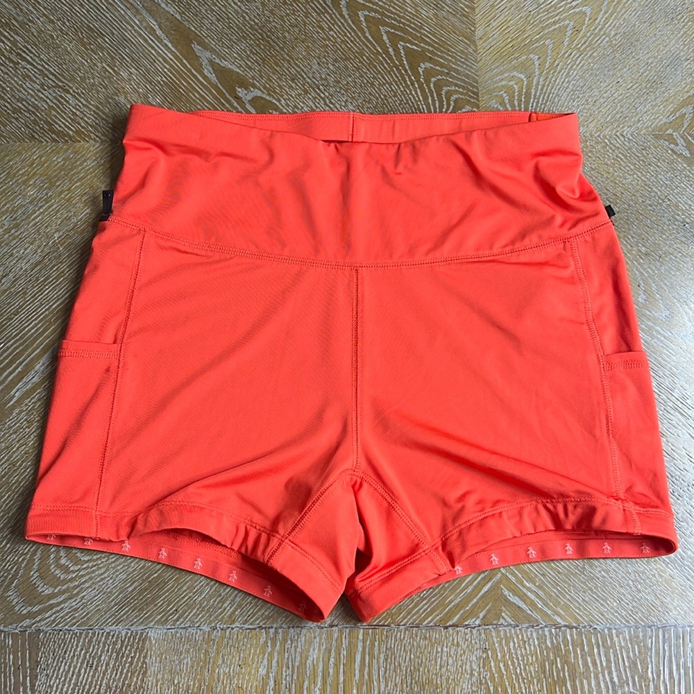 ORIGINAL PENGUIN Orange Side Pocket Bike Shorts M